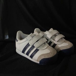 Blue and white toddler Adidas